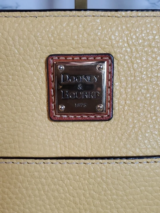 Dooney & Bourke Yellow Lexighton Tote w/Bag Charm - Picture 2 of 13